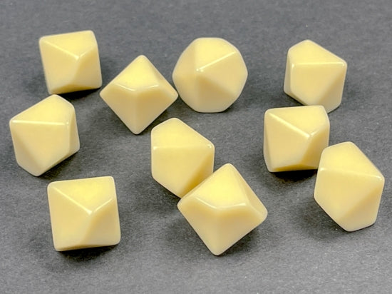 Opaque Polyhedral Bag of 10 Blank Ivory d10 Dice (Chessex) (29044)