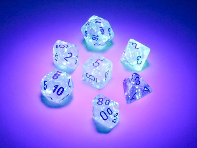 Borealis Mini-hedral Icicle/light blue Luminary 7-Die (Chessex) (20581)