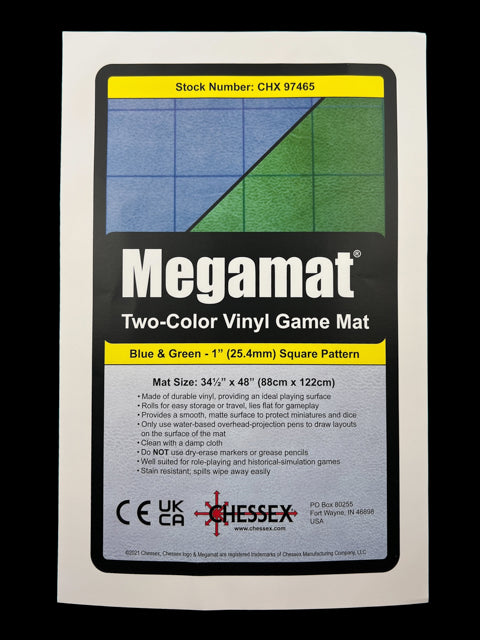 Megamat 1" Reversible Blue-Green Squares (Chessex) (97465)