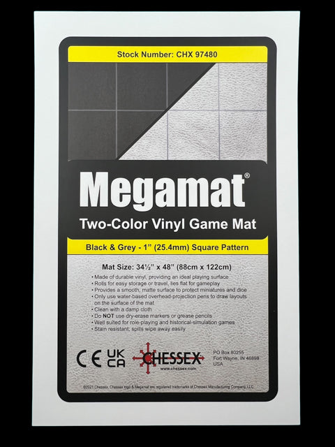 Megamat 1" Reversible Black-Grey Squares (Chessex) (97480)