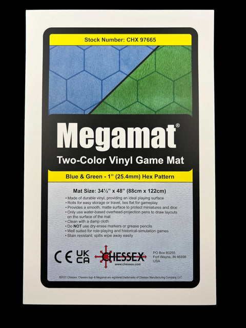 Megamat 1" Reversible Blue-Green Hexes (Chessex) (97665)