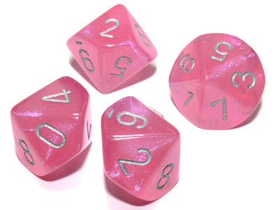 Borealis Pink/silver Luminary Set of Ten d10s (Chessex) (27384)