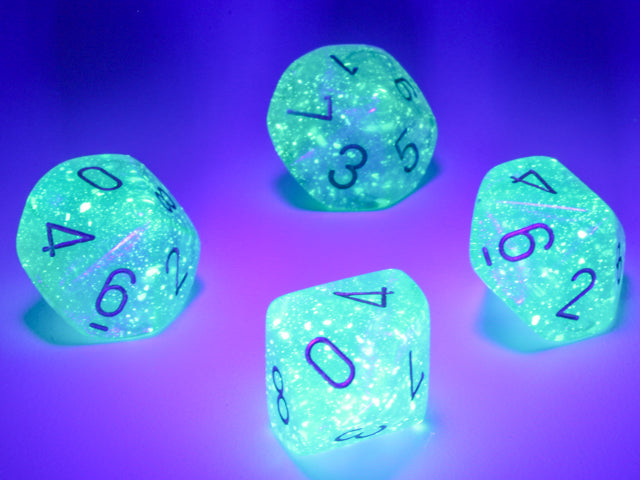 Borealis Teal/gold Luminary Set of Ten d10s (Chessex) (27385)