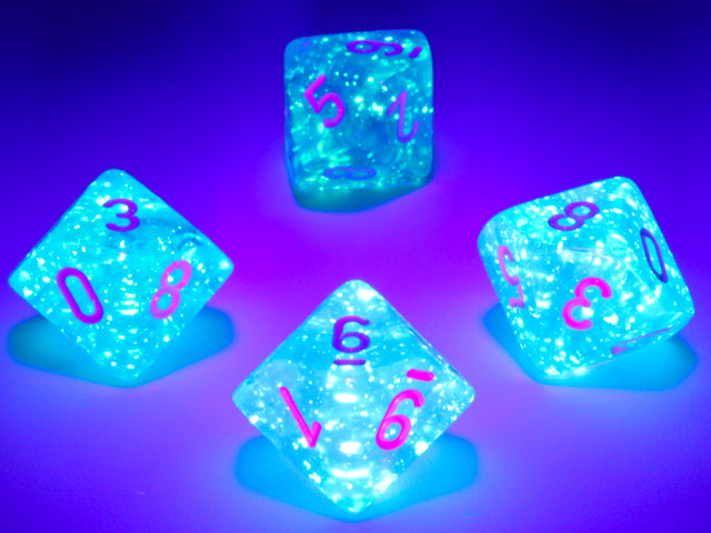 Borealis Sky Blue/white Luminary Set of Ten d10s (Chessex) (27386)