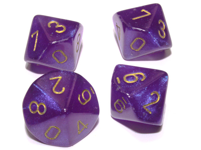 Borealis Royal Purple/gold Luminary Set of Ten d10 (Chessex) (27387)