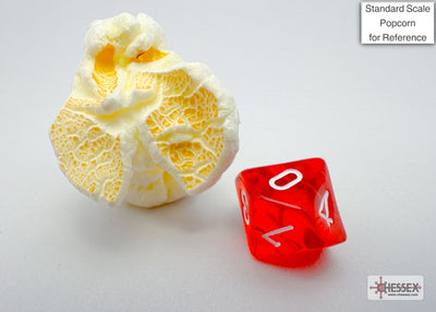 Translucent Mini-hedral Red/white 7-Die Set (Chessex) (20374)