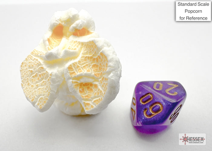 Borealis Mini-hedral Royal Purple/gold Luminary 7-Die (Chessex) (20587)