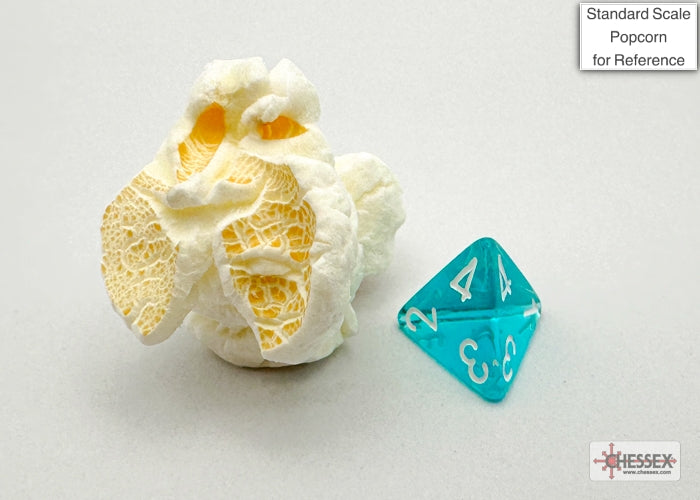 Translucent Mini-hedral Teal/white 7-Die Set (Chessex) (20385)