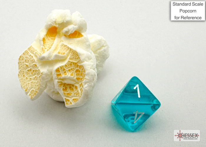 Translucent Mini-hedral Teal/white 7-Die Set (Chessex) (20385)