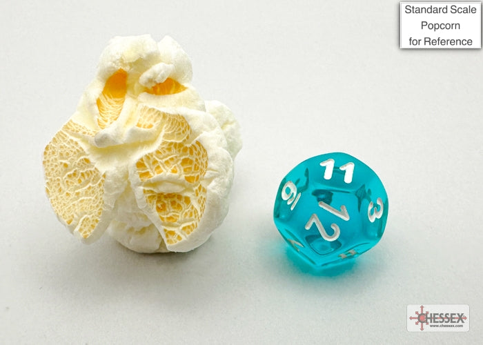 Translucent Mini-hedral Teal/white 7-Die Set (Chessex) (20385)