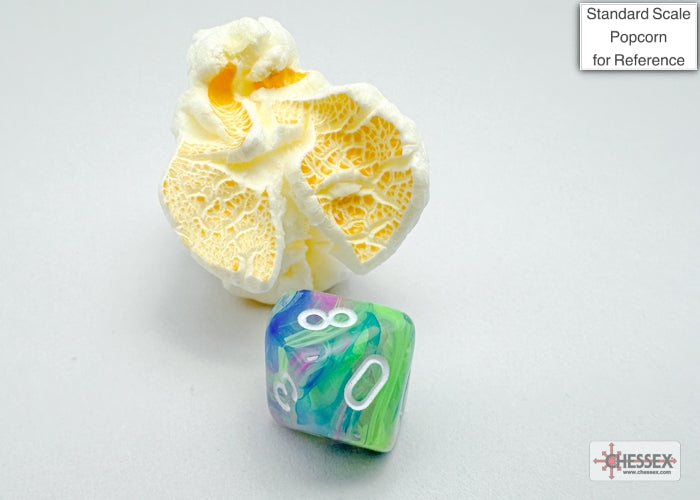 Festive Mini-hedral Waterlily/white 7-Die set (Chessex) (20546)