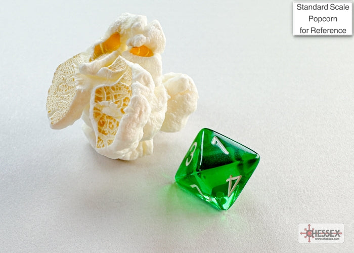 Translucent Mini-hedral Green/white 7-Die Set (Chessex) (20375)