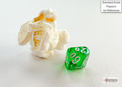 Translucent Mini-hedral Green/white 7-Die Set (Chessex) (20375)