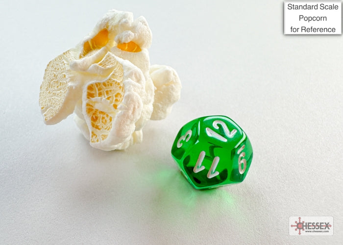 Translucent Mini-hedral Green/white 7-Die Set (Chessex) (20375)