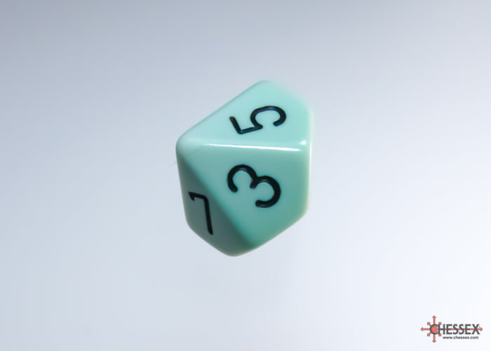 Opaque Pastel Green/black Set of Ten d10s (Chessex) (25265)