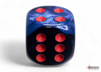 Gemini Black-Starlight/red 16mm d6 Dice Block (12 dice) (Chessex) (26658)