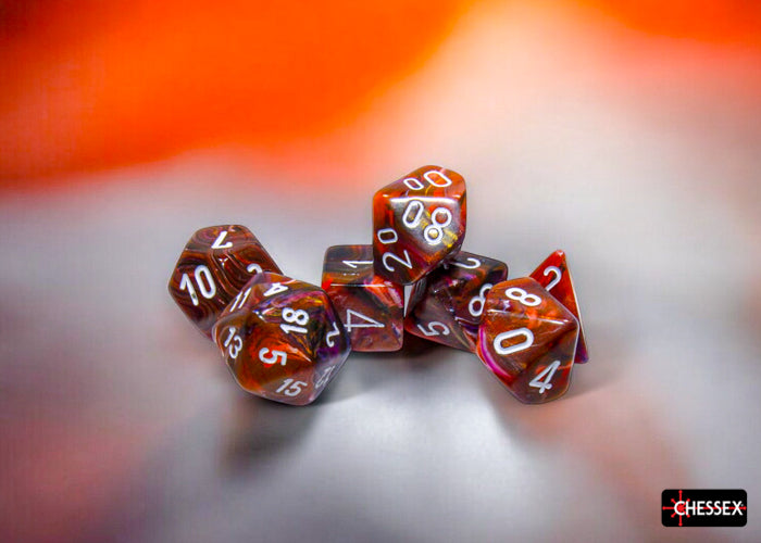 Festive Symphony/white Polyhedral 7-Dice Set (Chessex) (27543)