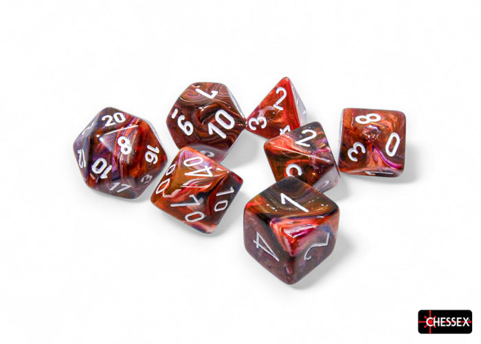 Festive Symphony/white Polyhedral 7-Dice Set (Chessex) (27543)