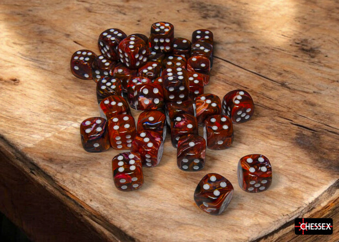 Festive Symphony/white 12mm d6 Dice Block (36 dice) (Chessex) (27943)