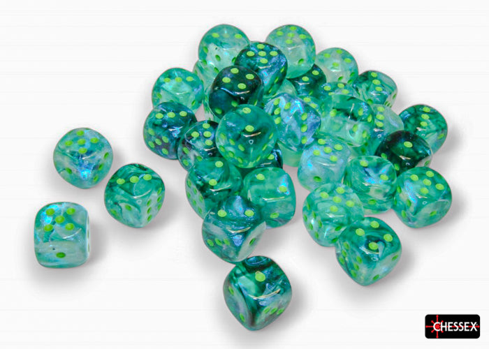 Borealis Kelp/light green Luminary 12mm d6 Dice Block (36 dice) (Chessex) (27995)