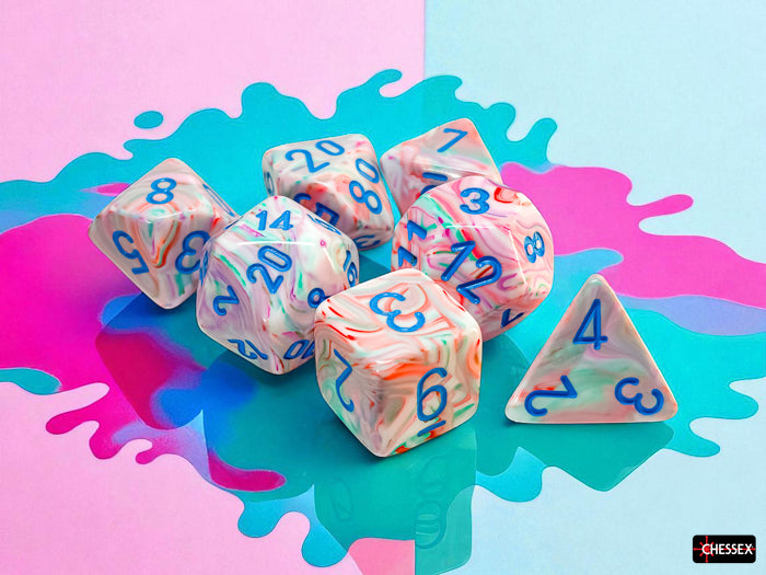 Festive Mega-hedral Pop Art/blue 7-Die Set (Chessex) (22544)