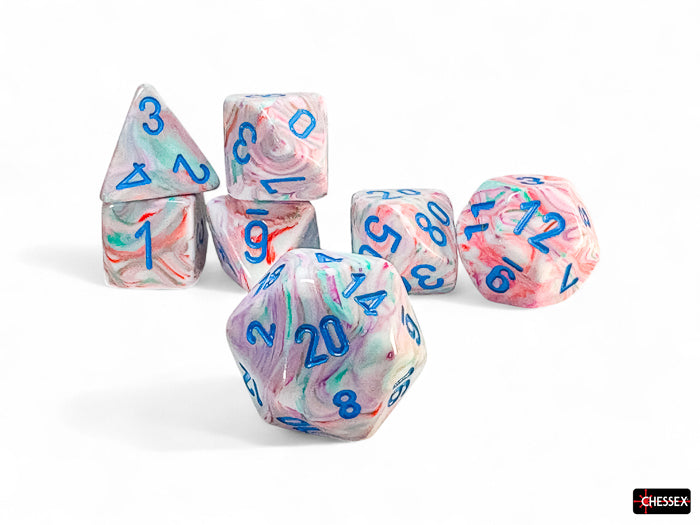 Festive Mega-hedral Pop Art/blue 7-Die Set (Chessex) (22544)