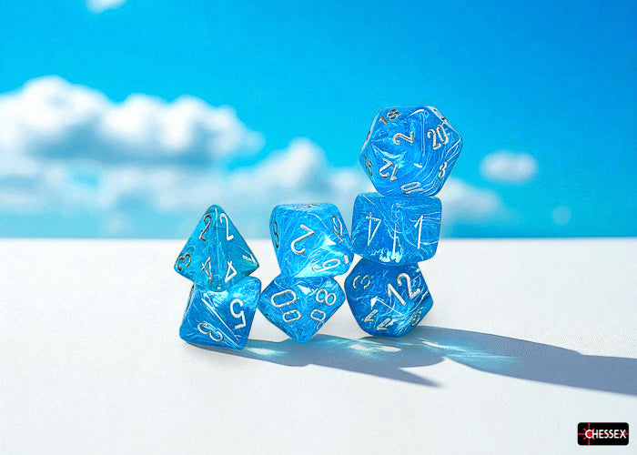 Luminary Mega-hedral Sky/silver Luminary 7-Die Set (Chessex) (22566)