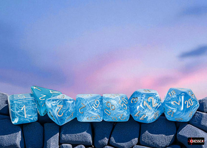 Luminary Mega-hedral Sky/silver Luminary 7-Die Set (Chessex) (22566)