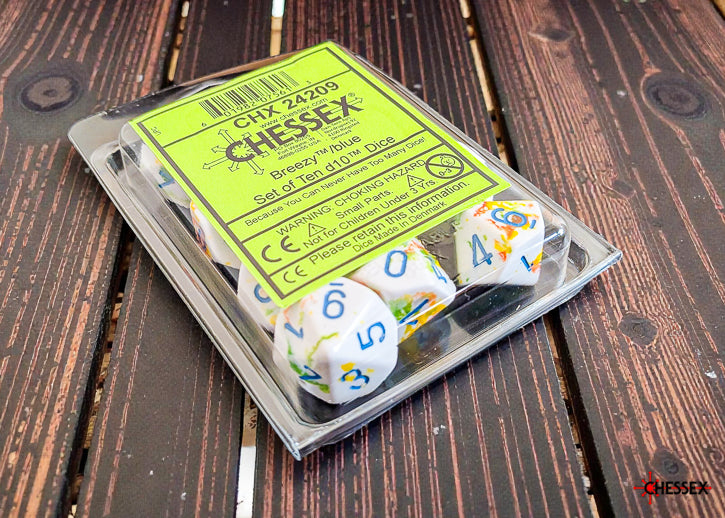 Brush Breezy/blue Set of Ten d10s (Chessex) (24209)