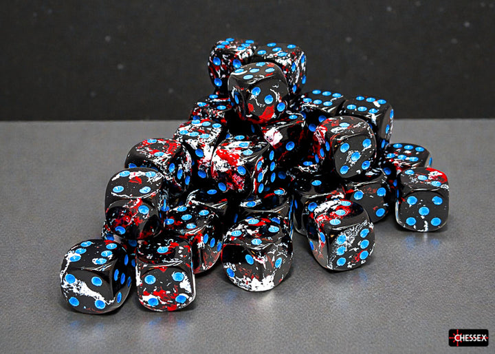 Brush Dark Side/blue 12mm d6 Dice Block (36 dice) (Chessex) (24808)
