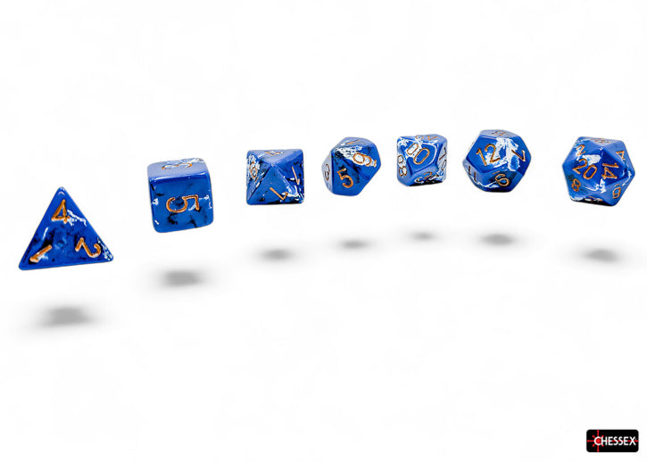 Brush Polyhedral Wavebreak/gold 7-Die Set (Chessex) (24406)