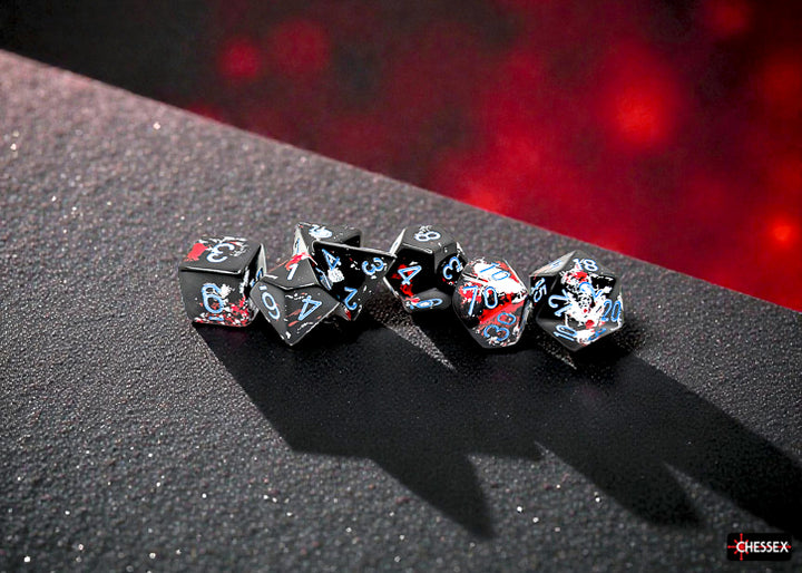 Brush Polyhedral Dark Side/blue 7-Die Set (Chessex) (24408)