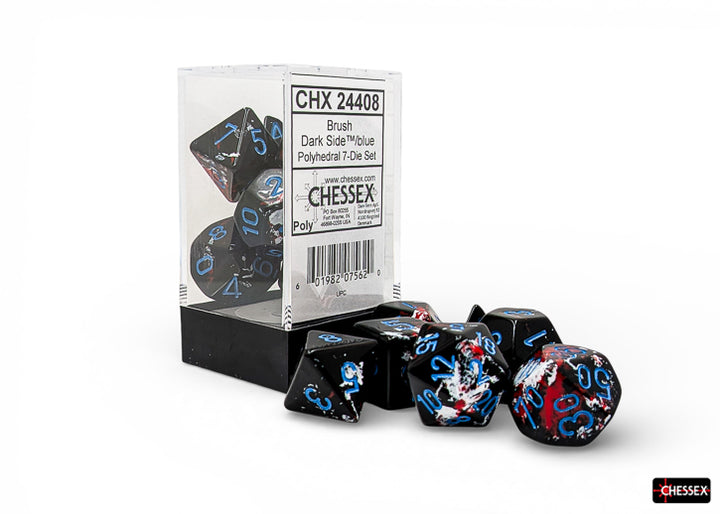 Brush Polyhedral Dark Side/blue 7-Die Set (Chessex) (24408)