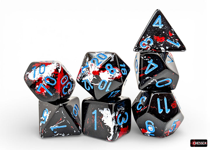 Brush Polyhedral Dark Side/blue 7-Die Set (Chessex) (24408)