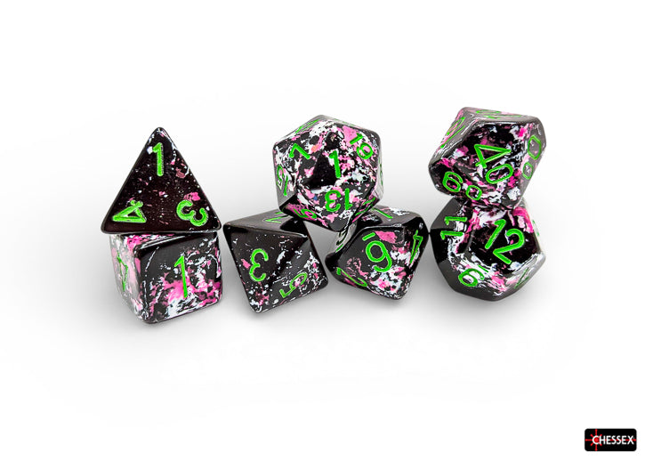Brush Polyhedral Paintball/green 7-Die Set (Chessex) (24414)