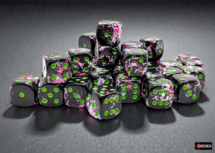 Brush Paintball/green 12mm d6 Dice Block (36 dice) (Chessex) (24814)