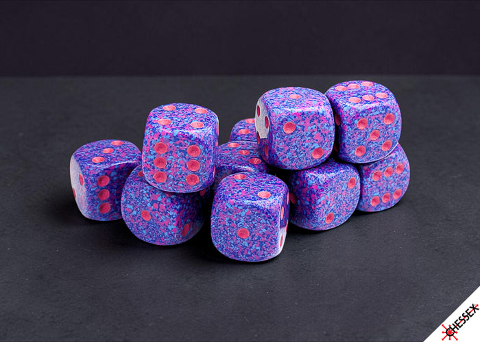 Speckled Purple Passion 16mm d6 Dice Block (12 dice) (Chessex) (25767)