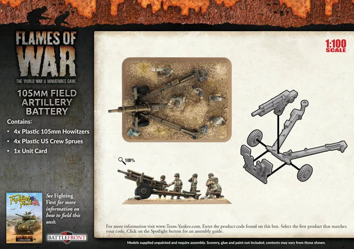 Flames of War: 105mm Field Artillery Battery (Plastic) (UBX60)