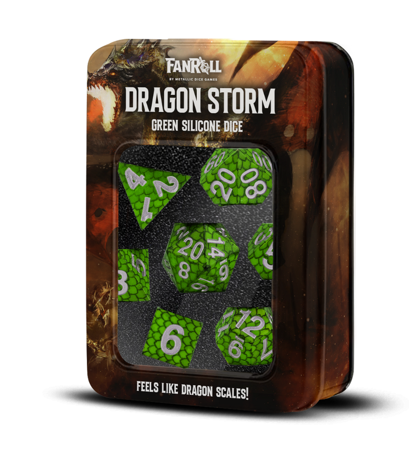 Dragon Storm Silicone Dice Set: Green Dragon Scales (FanRoll)