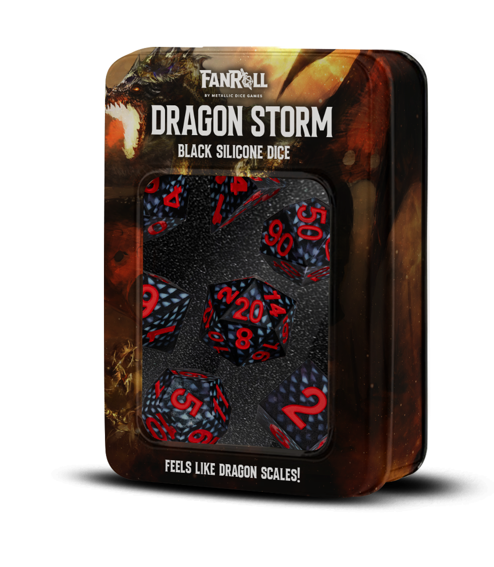 Dragon Storm Silicone Dice Set: Black Dragon Scales (FanRoll)