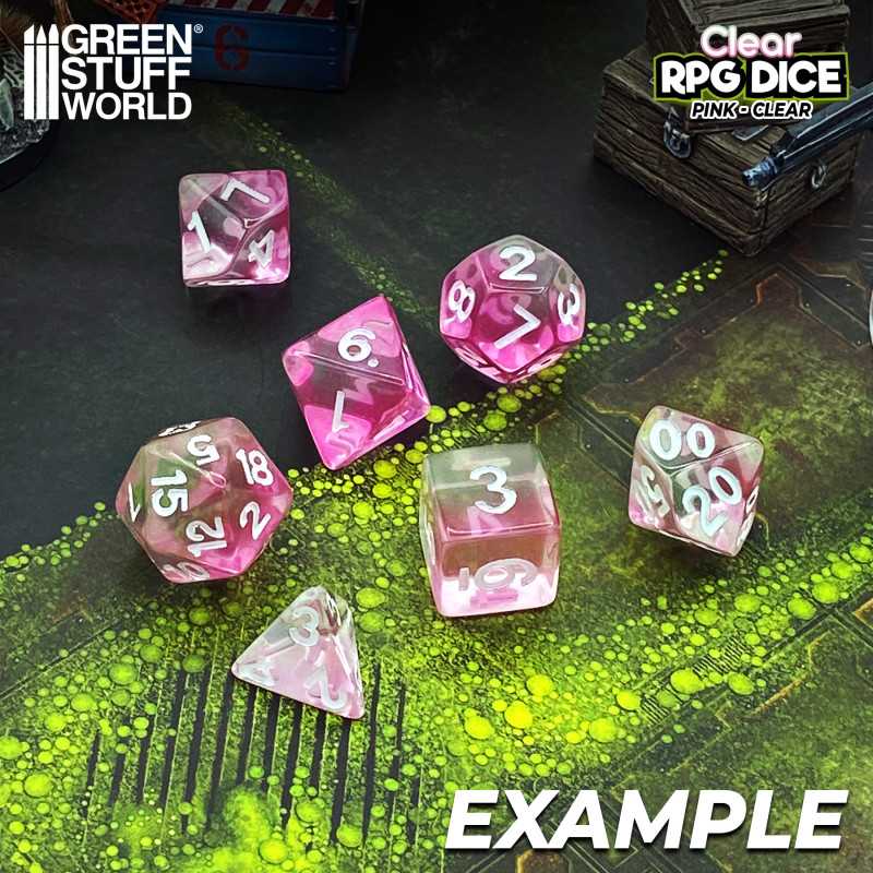 Gaming Dice: 12x D6 16mm Dice - Clear Pink (Green Stuff World)