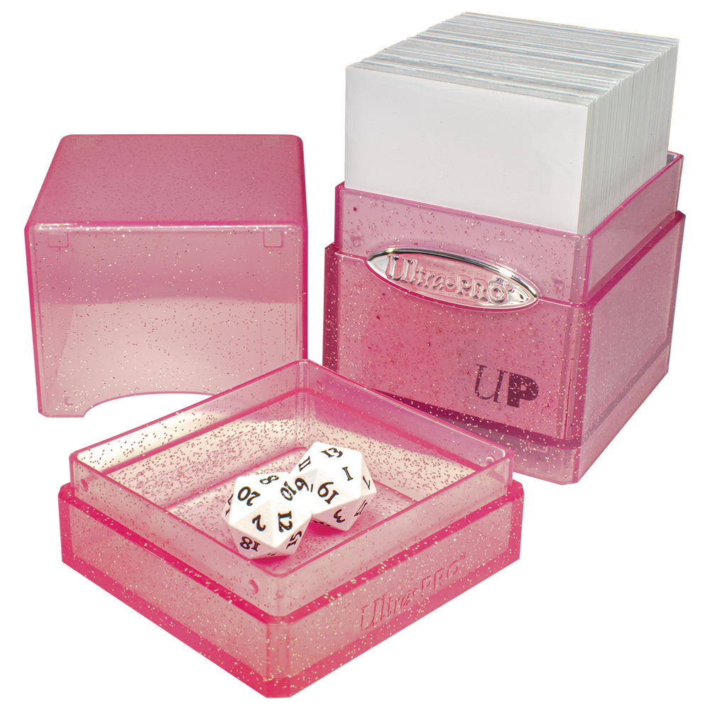 Glitter Satin Tower Deck Box - Pink (Ultra PRO)
