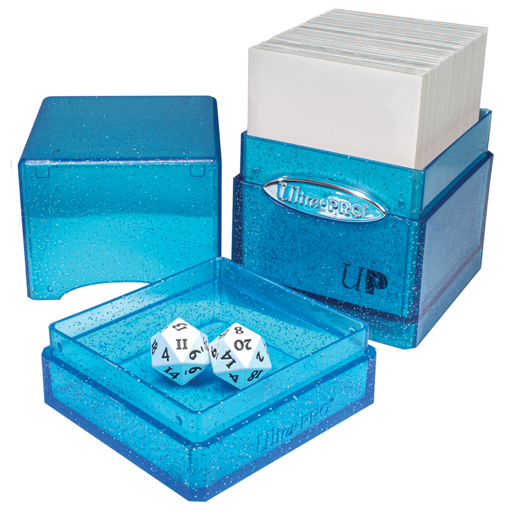Glitter Satin Tower Deck Box - Blue (Ultra PRO)