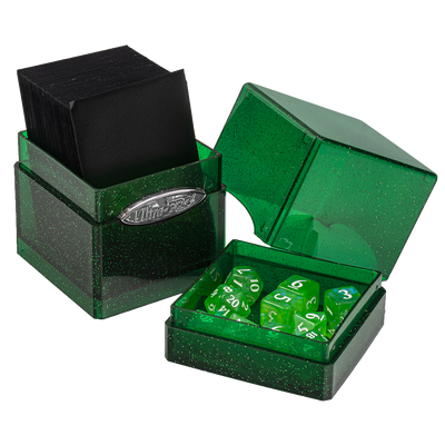 Glitter Satin Tower Deck Box - Green (Ultra PRO)