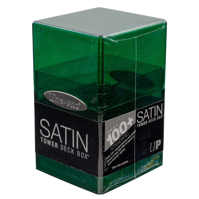 Glitter Satin Tower Deck Box - Green (Ultra PRO)