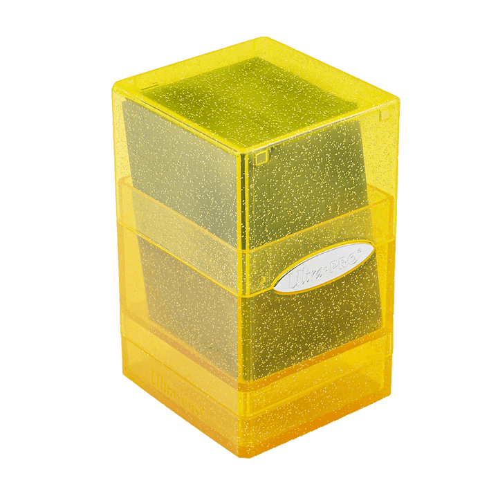 Glitter Satin Tower Deck Box - Yellow (Ultra PRO)