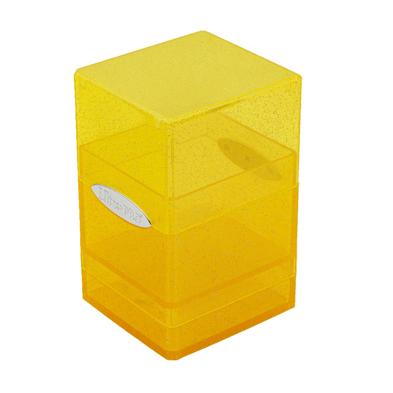 Glitter Satin Tower Deck Box - Yellow (Ultra PRO)