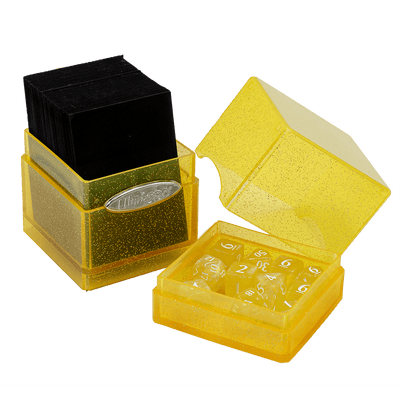 Glitter Satin Tower Deck Box - Yellow (Ultra PRO)
