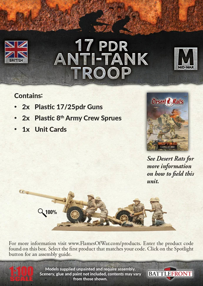 Flames of War: 17/25pdr Anti-Tank Troop (Plastic) (BBX41)