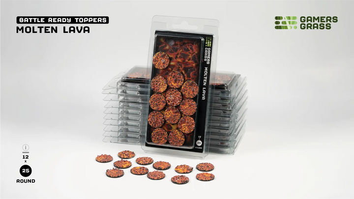 GamersGrass Molten Lava - Round 25mm (x12)